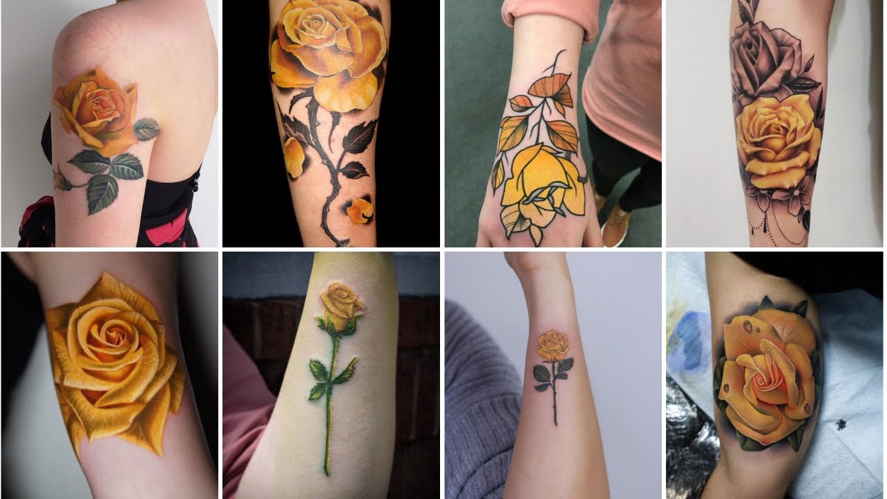 Lovely Yellow ROSE Tattoos For Girls 2021 | Cute Yellow Rose Tattoos For Ladies | Women's Tattoos!