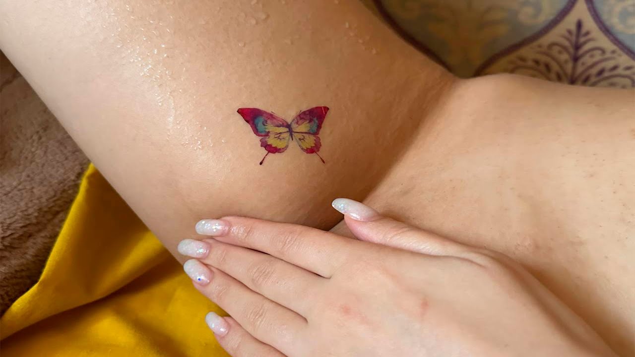 The Easiest Guide to Getting a Temporary Tattoo of a Multi-Coloured Butterfly!