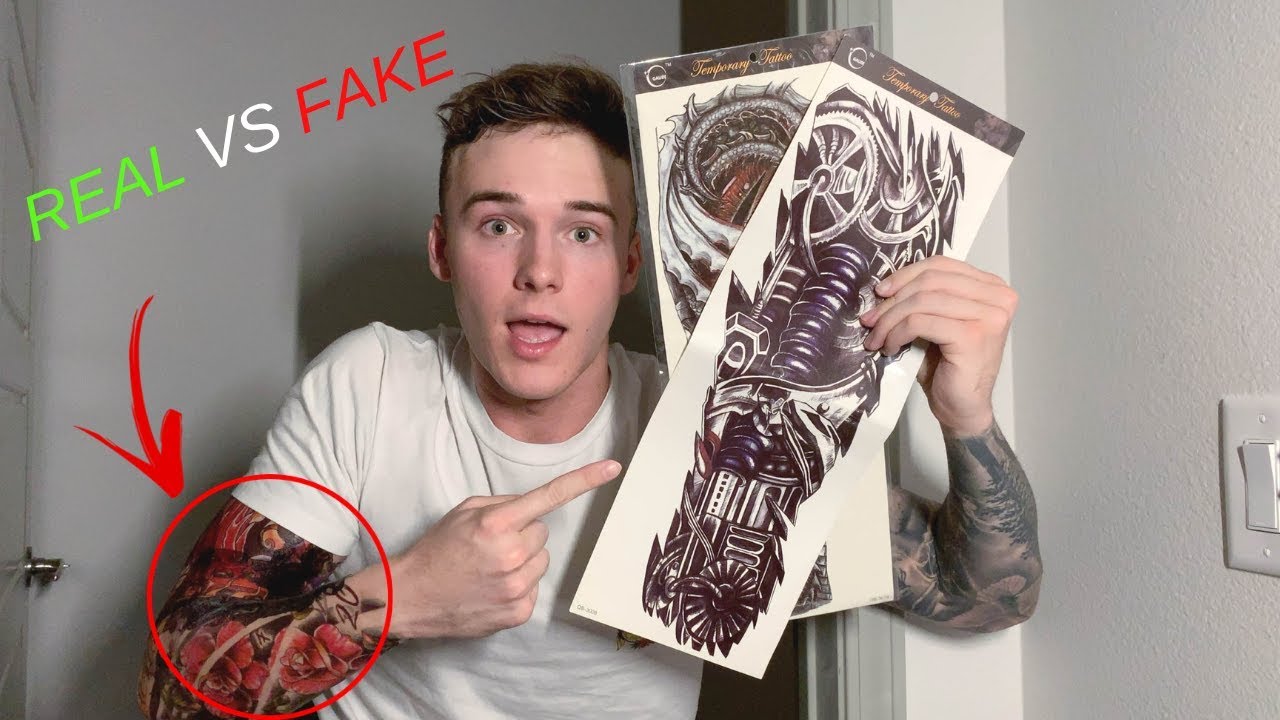 REAL VS FAKE TATTOO SLEEVE