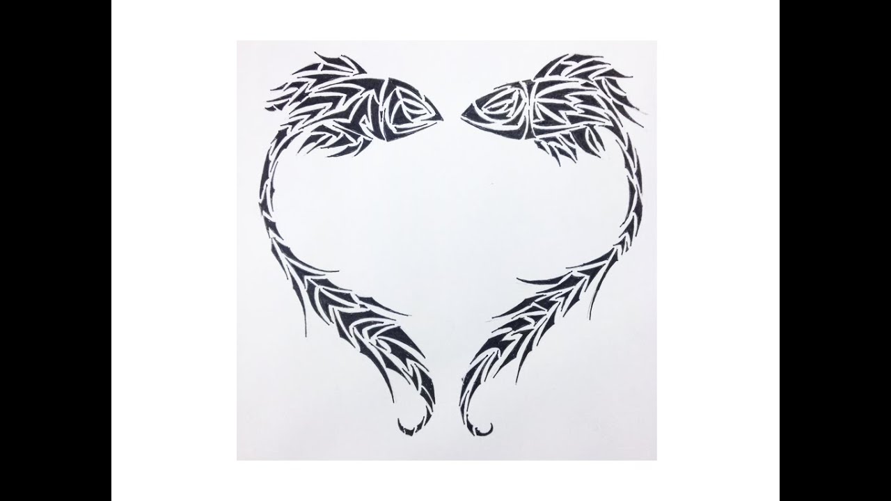 Pisces - Zodiac Tribal Tattoo Designs