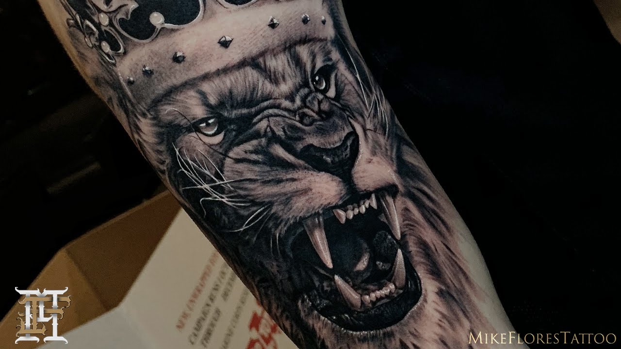 [SHORT VERSION] Lion and Crown Tattoo Time Lapse (2021)