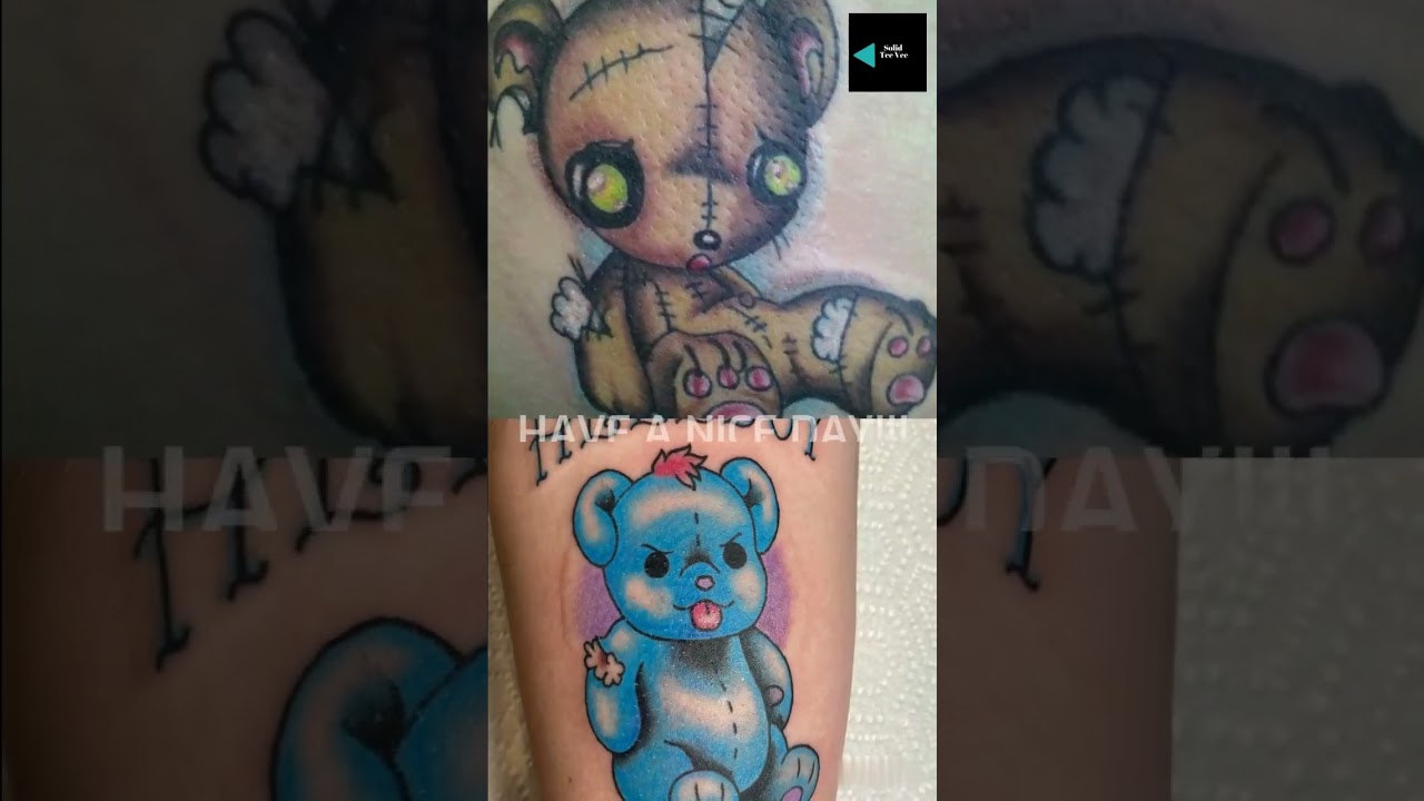 Battered teddy bear tattoo meaning and ideas #short #shorts