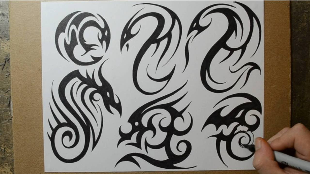 Tribal Dragon Tattoo Designs - Sketching Ideas