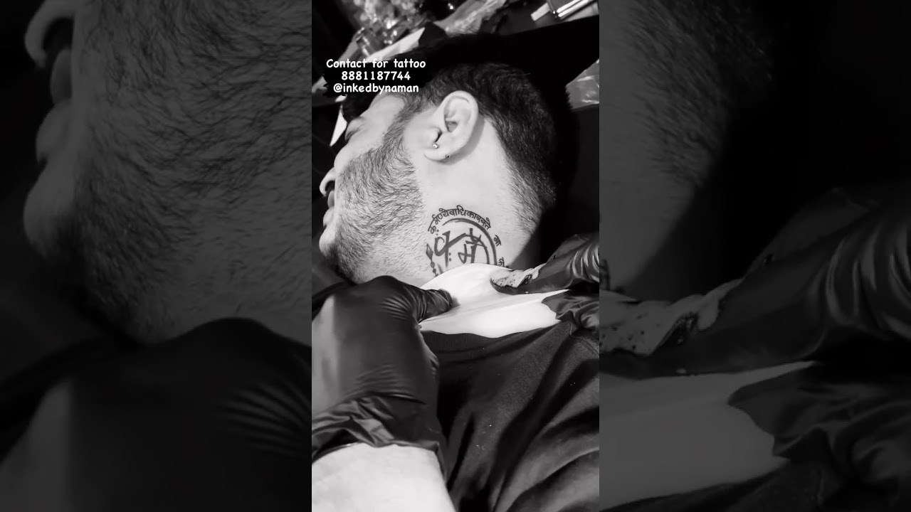 Tattoo | Karma tattoo on neck | Custom design | Inkedbynaman