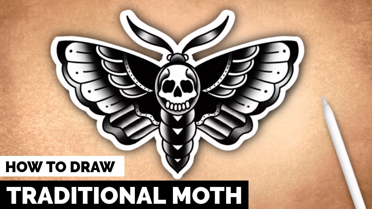 How to Draw a Moth Old School Style | Quick Tattoo Drawing Tutorial