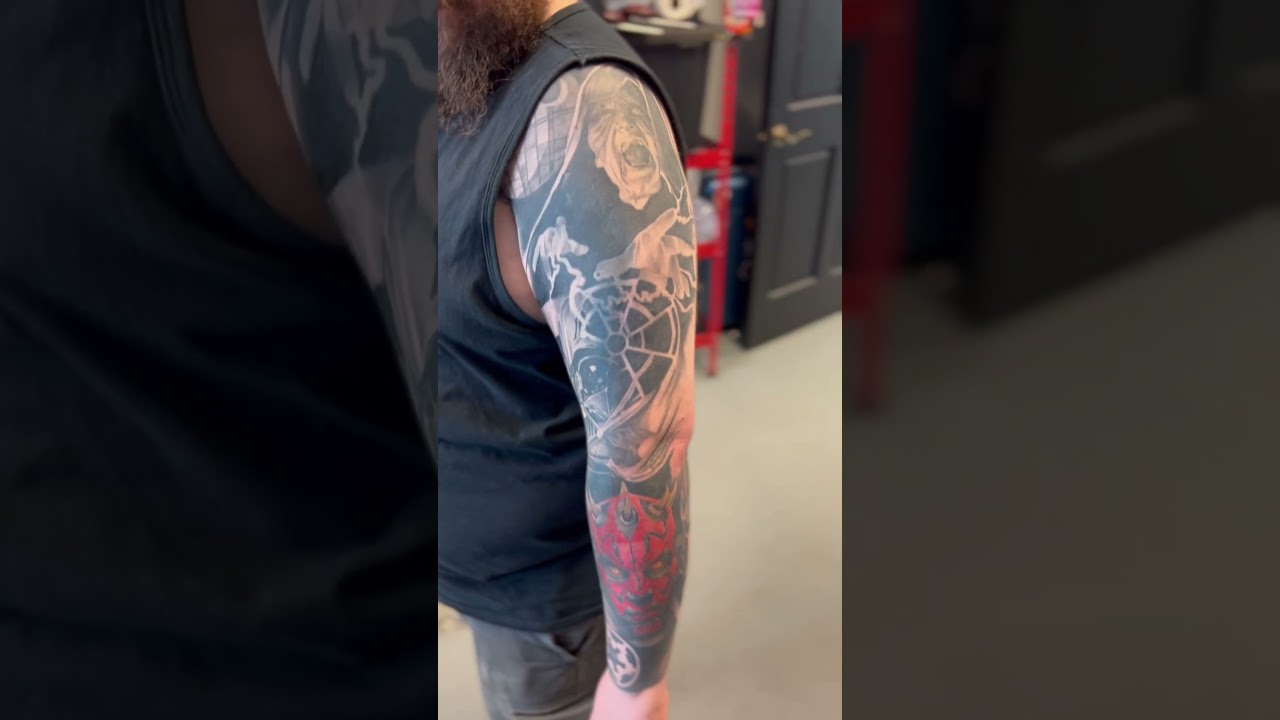 Star Wars Sleeve in Progress #tattoo #tattooartist #tattoolife #starwars