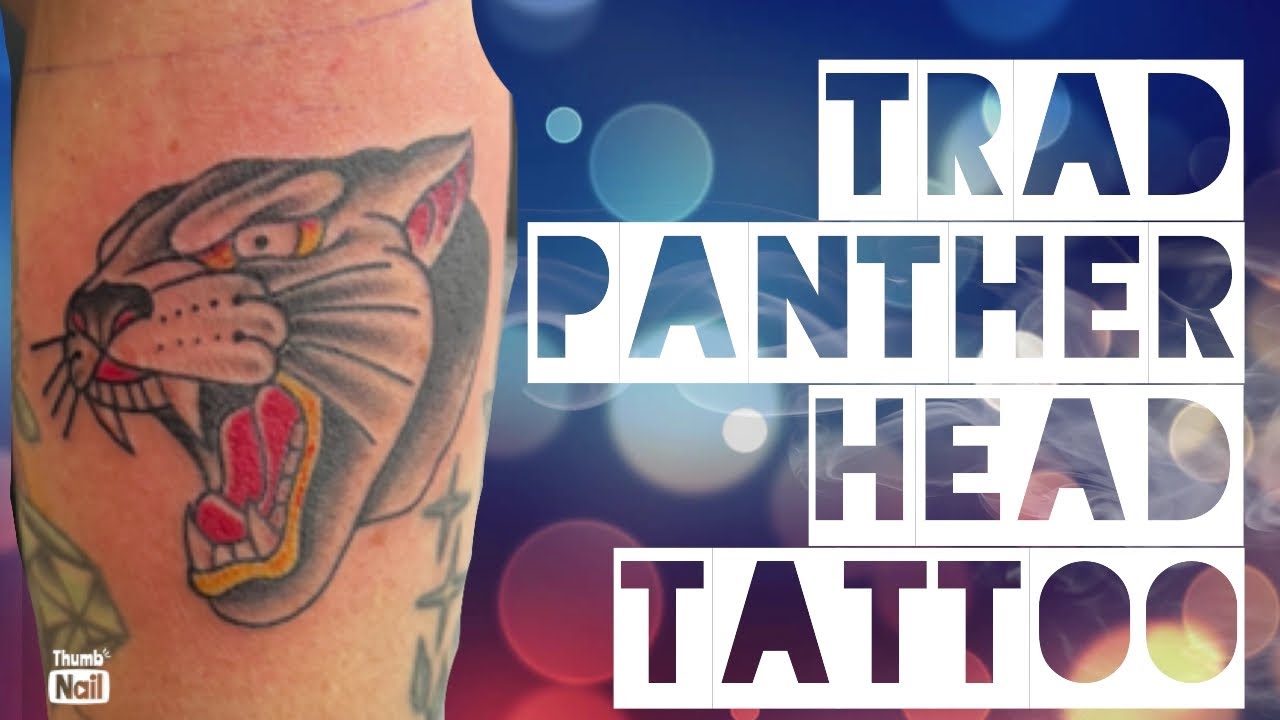American Traditional Panther Head, Tattoo Timelapse