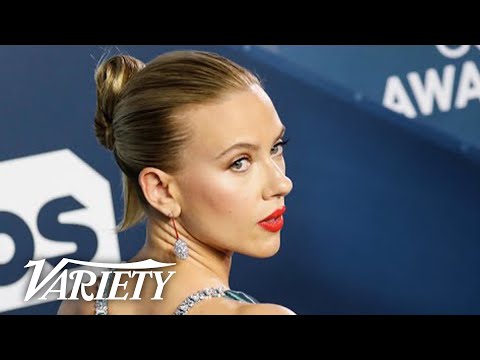 Scarlett Johansson Shows Off Back Tattoo on SAG Red Carpet