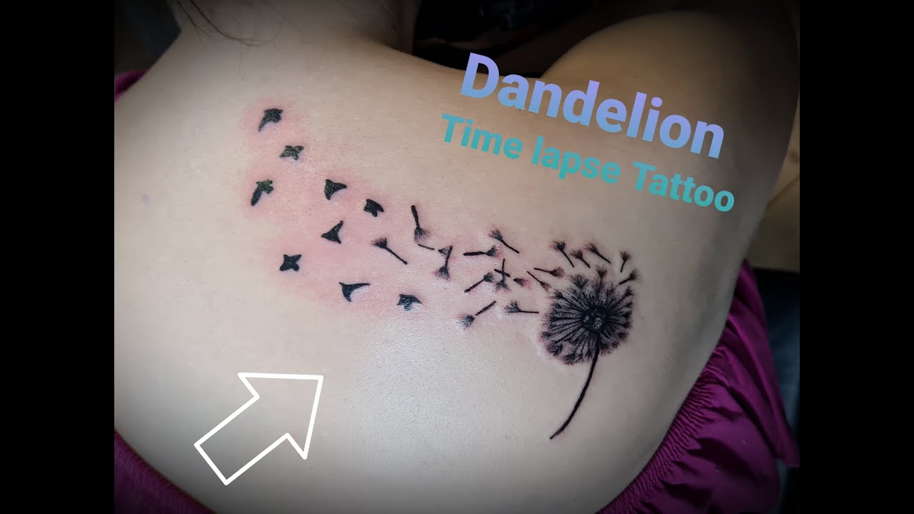 Flower Tattoo ➡️Dandelion⬅️ Time Lapse