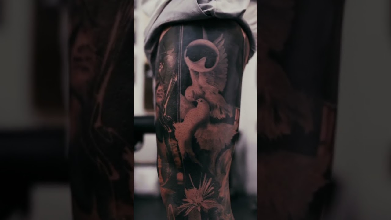 Insane Leg Tattoo, Check out this Tattoo No Regrets Tattoo Studio #shorts