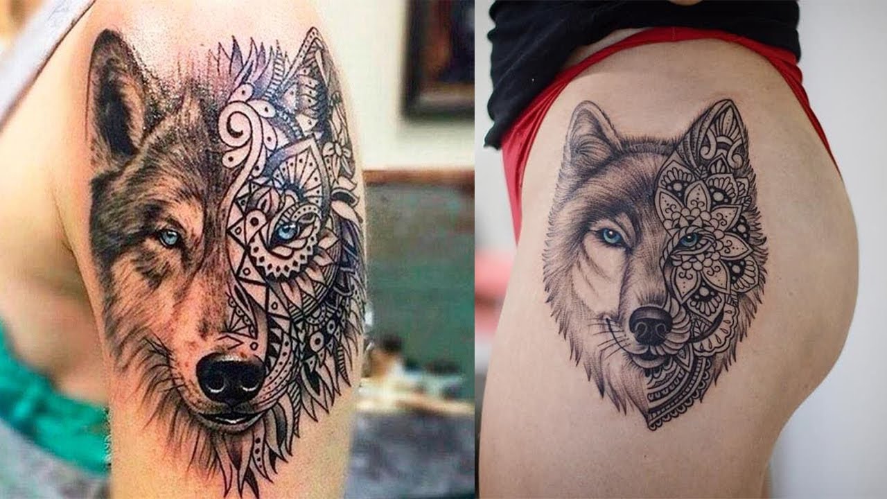 Neo Traditional REALISTIC Wolf Tattoo