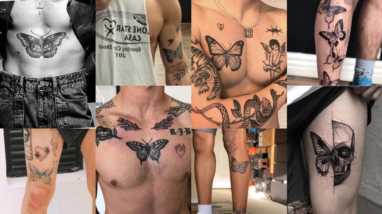 Butterfly Tattoos for men - Black butterfly tattoo for men