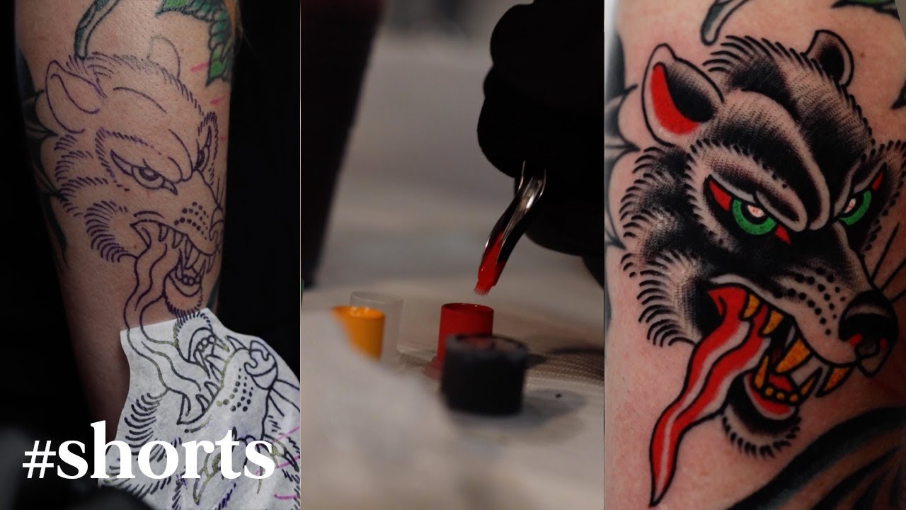Traditional Wolf Tattoo #shorts