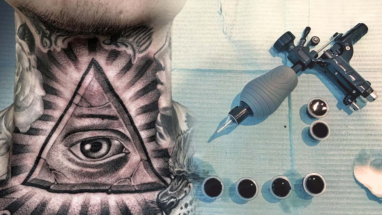 TATTOO TIMELAPSE - ALL SEEING EYE NECK TATTOO