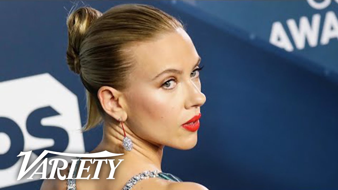 Scarlett Johansson Shows Off Back Tattoo on SAG Red Carpet