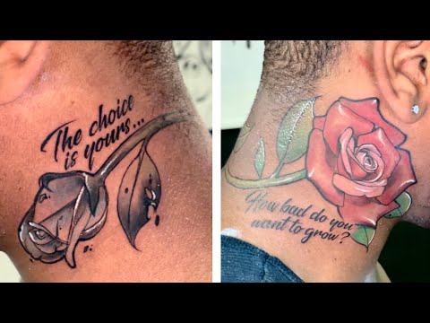 Vlog: Getting MEANINGFUL rose 🌹 🥀  neck tattoo