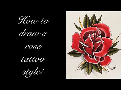 How to draw a Rose (tattoo style)