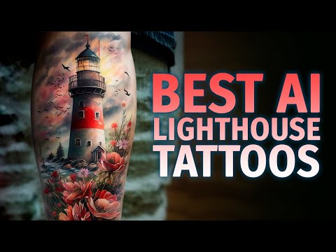 Breathtaking Lighthouse Tattoo Designs by AI