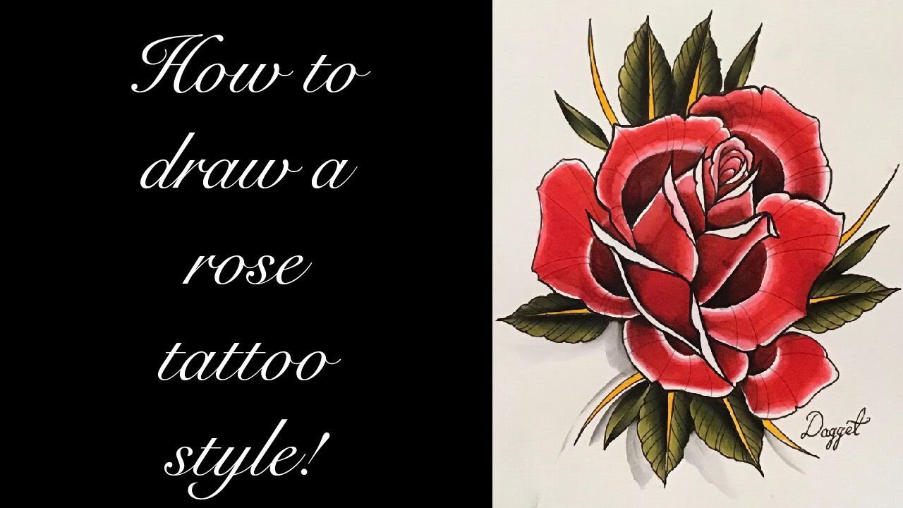 How to draw a Rose (tattoo style)