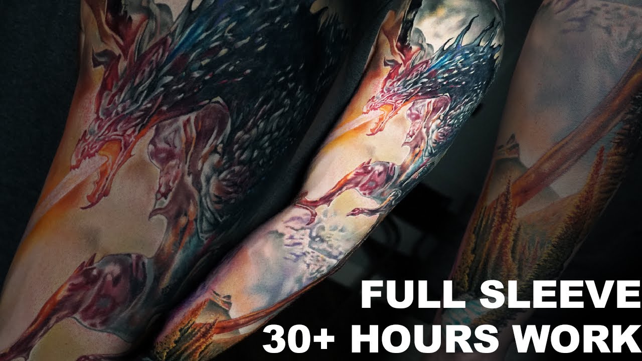 THIS took me 4 DAYS TO TATTOO!? | Fire Breathing Dragon | Tattoo Time Lapse