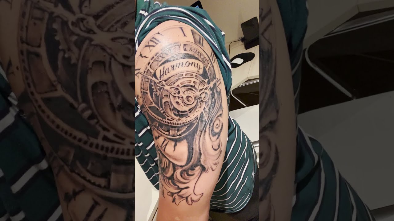 Incredible Birth Clock Tattoo Design