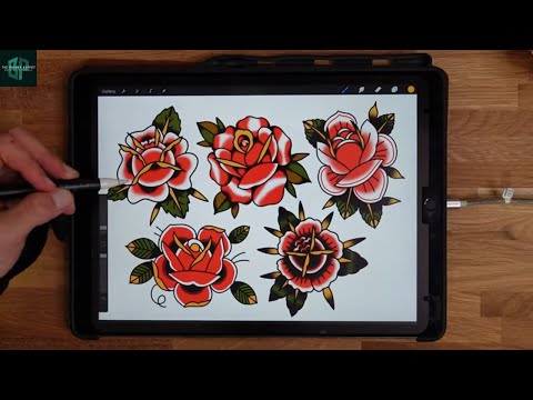 5 Easy Old School Roses and how to Draw them | How to draw a tattoo design