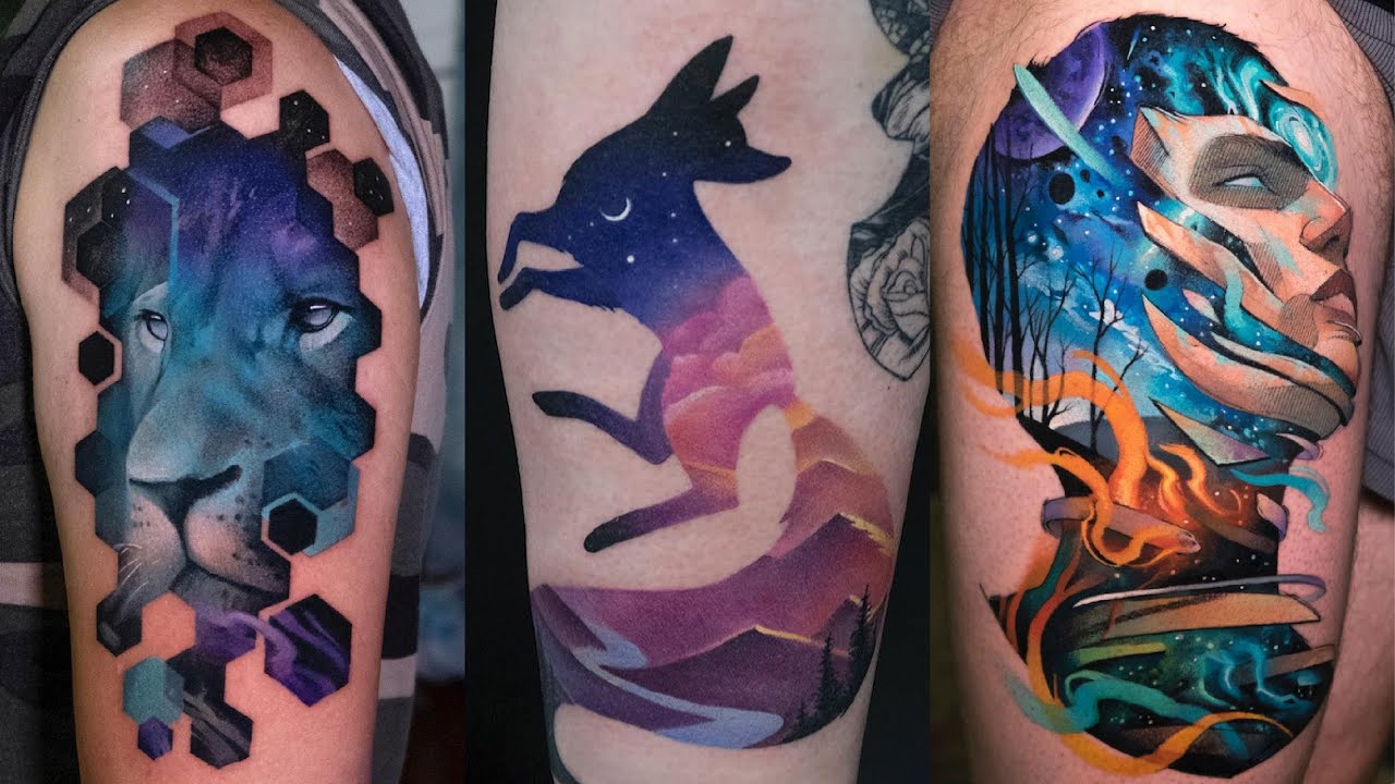 35 Double Exposure Tattoo Ideas for Men and Women | Color Double Exposure Tattoos | Uncommon Tattoos