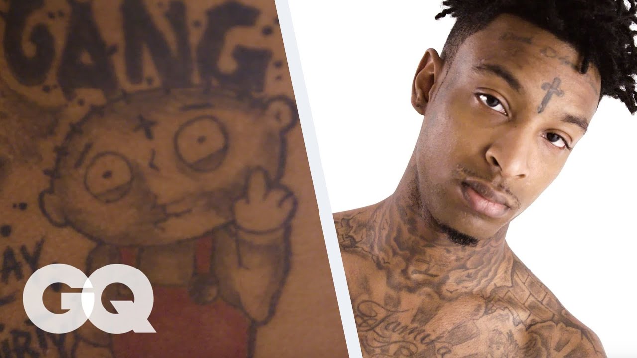 21 Savage Breaks Down His Tattoos | GQ