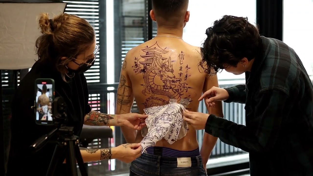 Full Back Dragon Tattoo | 4 Hours Japanese Time Lapse