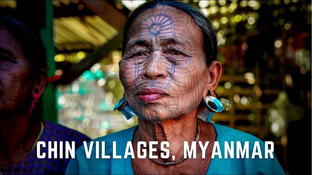 Face tattoos of the Chin Villagers, Mrauk-U, Rakine, Myanmar