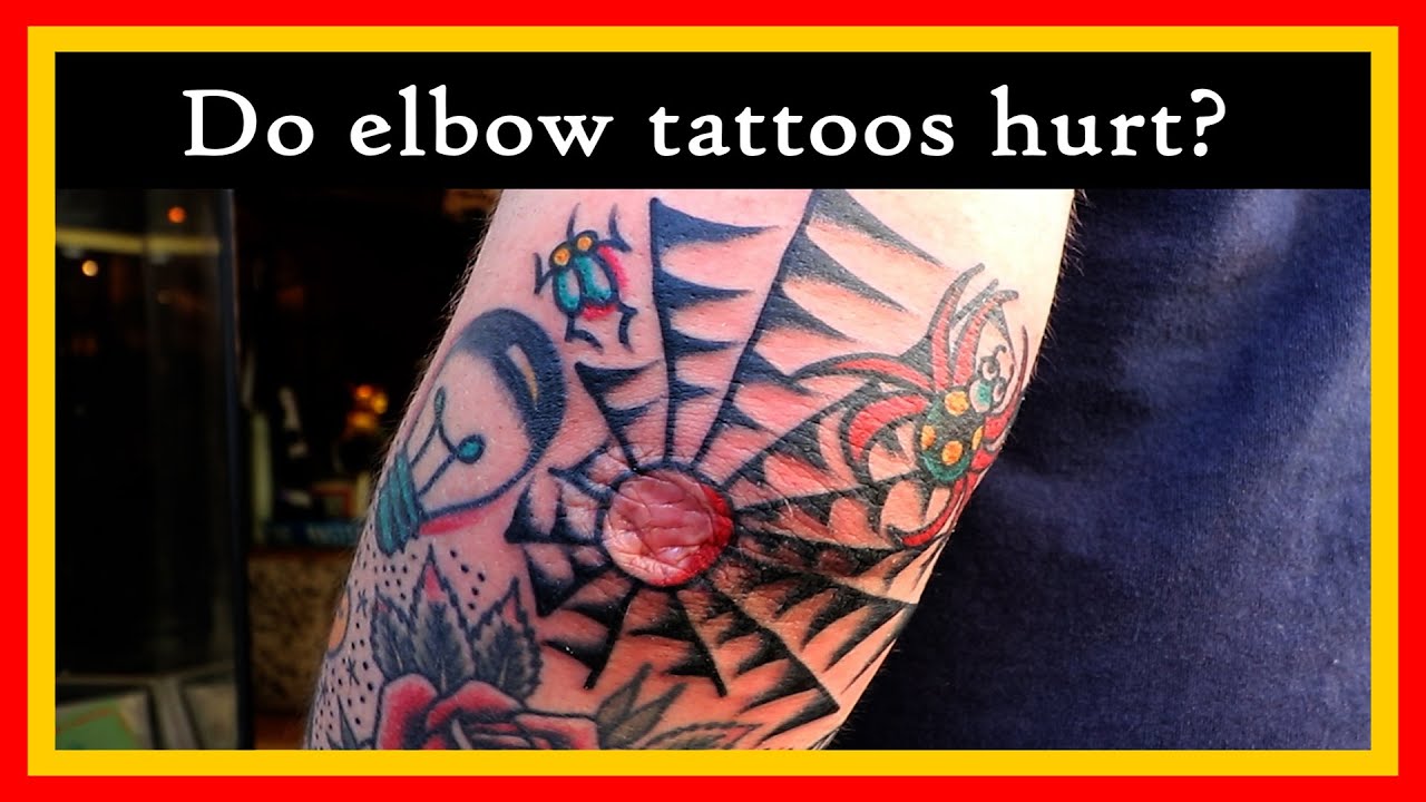 Traditional Spider web tattoo on his elbow (Painful)