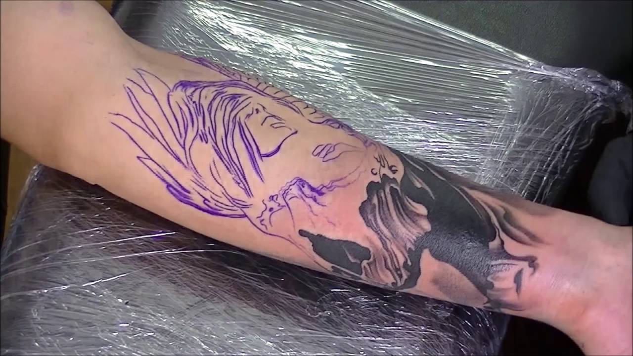 Angel of death tattoo - time lapse