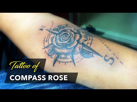 Compass rose tattoo | Time lapse